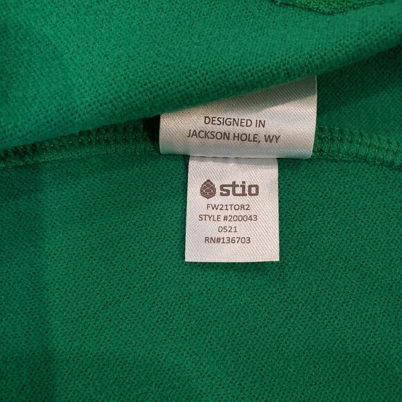 STIO Men's Size XL 1/2 Zip LS Pullover Micro Fleece Lined Green *Flaw* - Picture 10 of 14